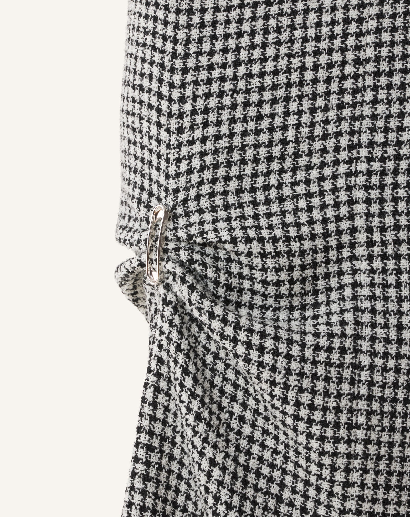 GREY LONG DRAPED TWEED SKIRT