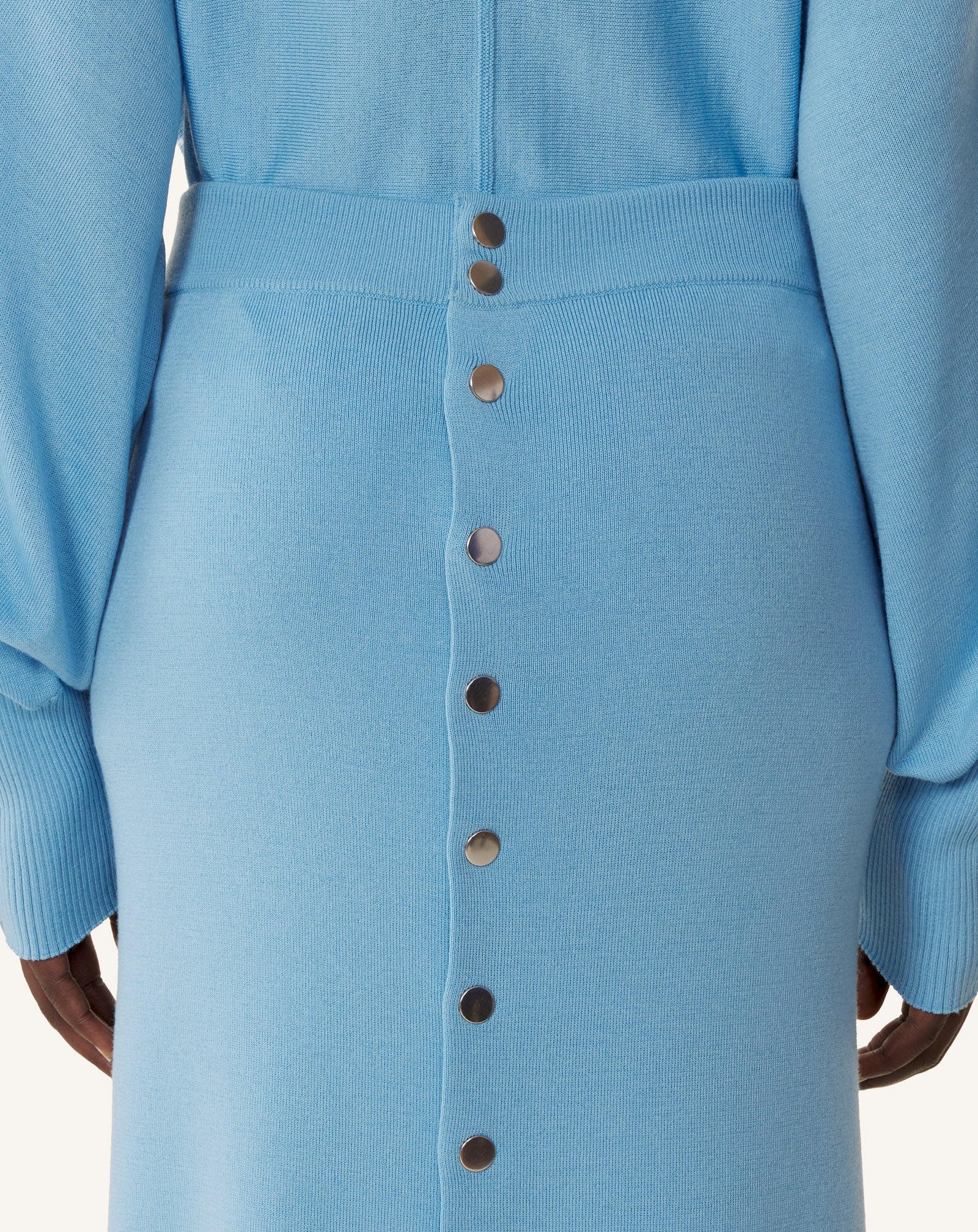 BUTTONED LONG SKIRT IN MERINO WOOL