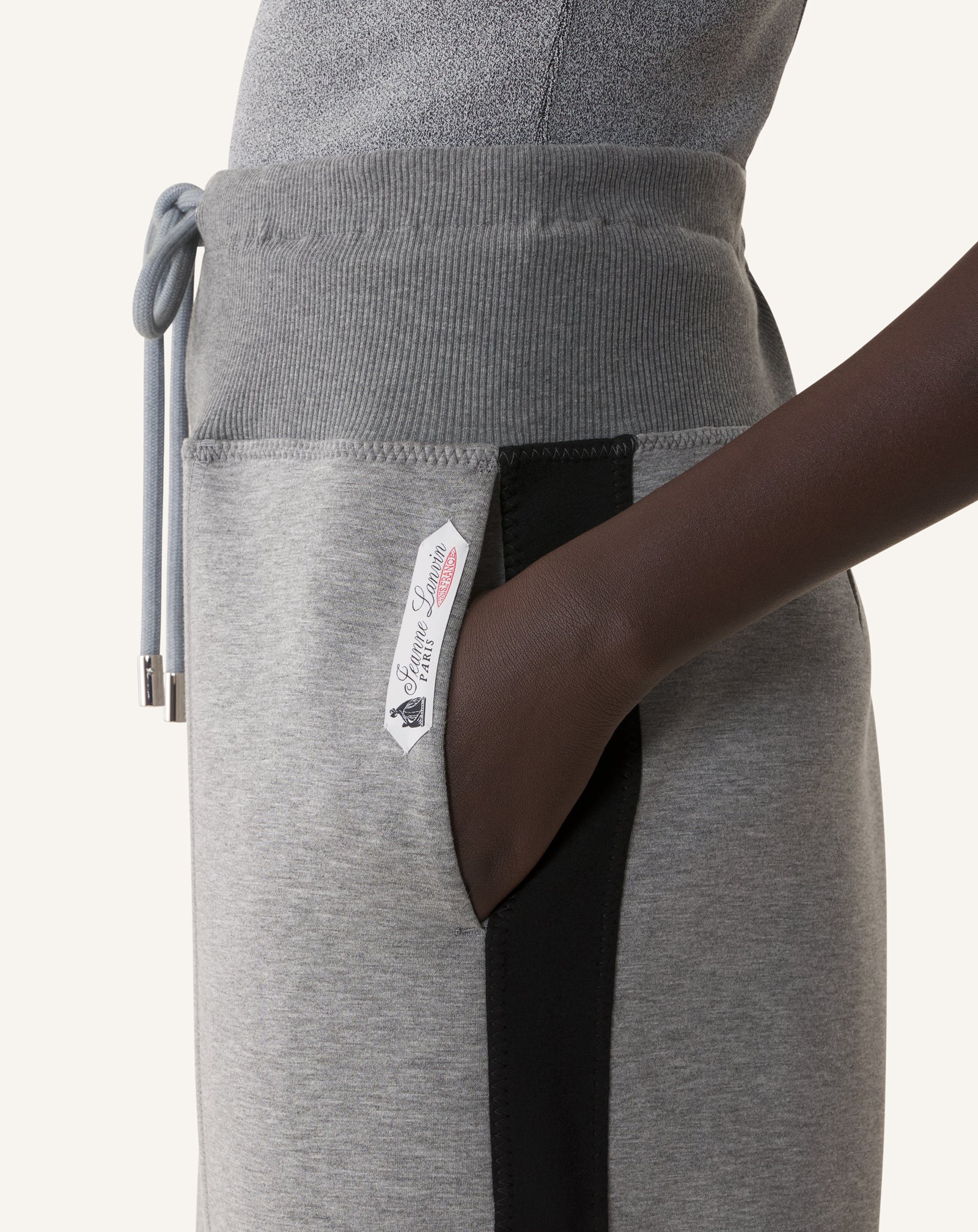 GREY WIDE JOGGING SUIT IN DOUBLE-FACED JERSEY
