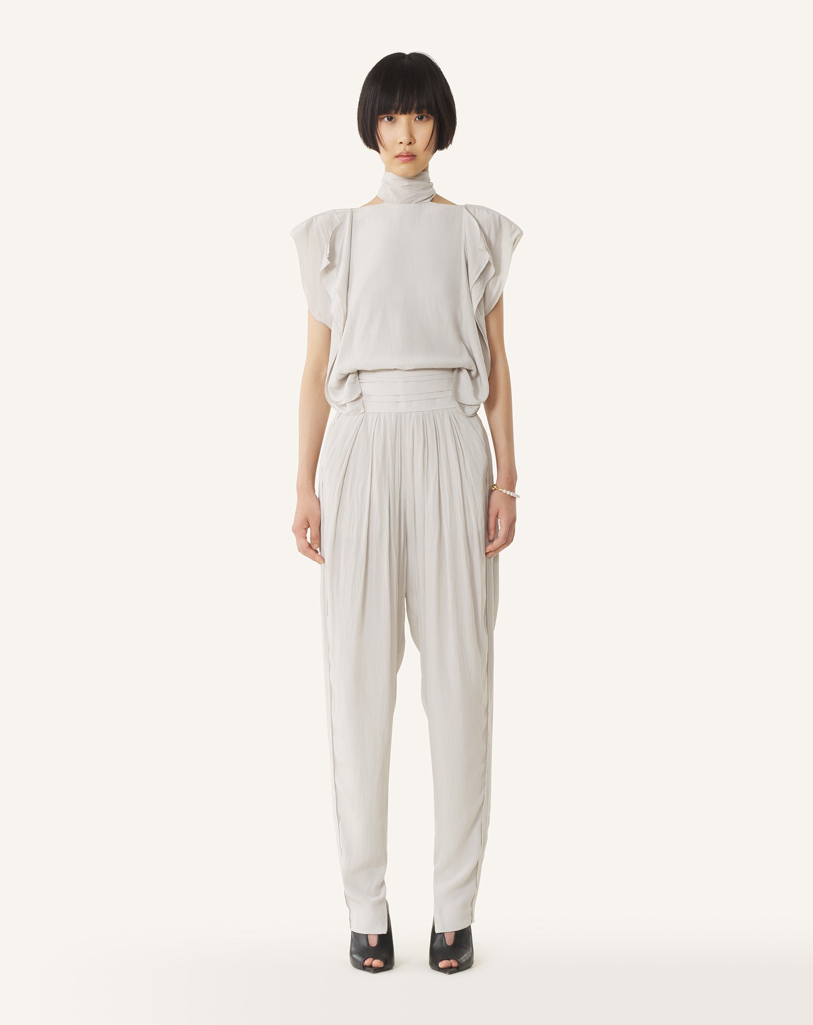 DRAPED CHARMEUSE PANTS