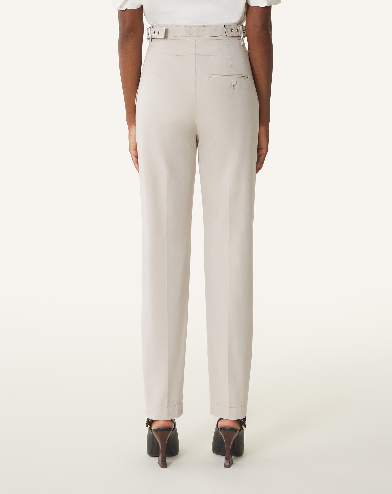 cigarette cotton pants Green and White Striped | Hand Block Print Trousers | Elegant Straight Leg Artisan Casual Pant Lanvin - Cigarette Pants In