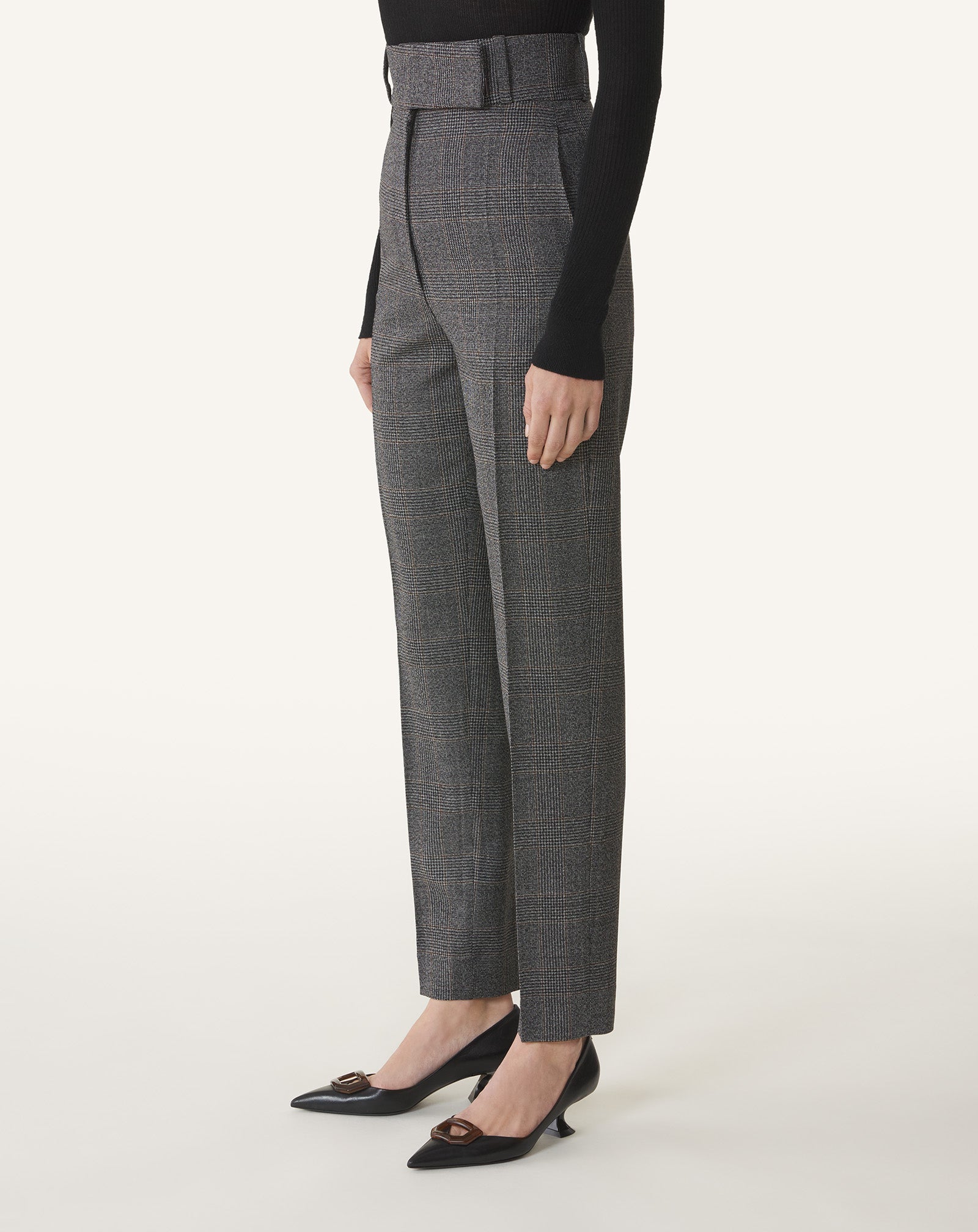 HIGH-WAISTED CIGARETTE PANTS