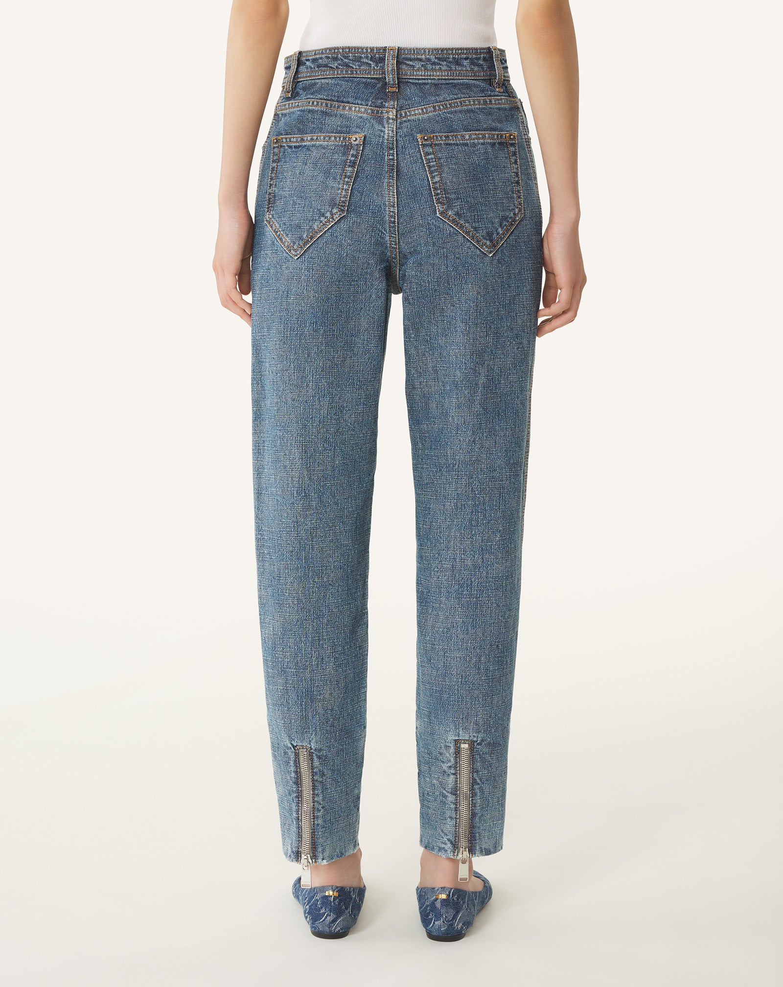 Blue Zipped Denim Pants | Lanvin