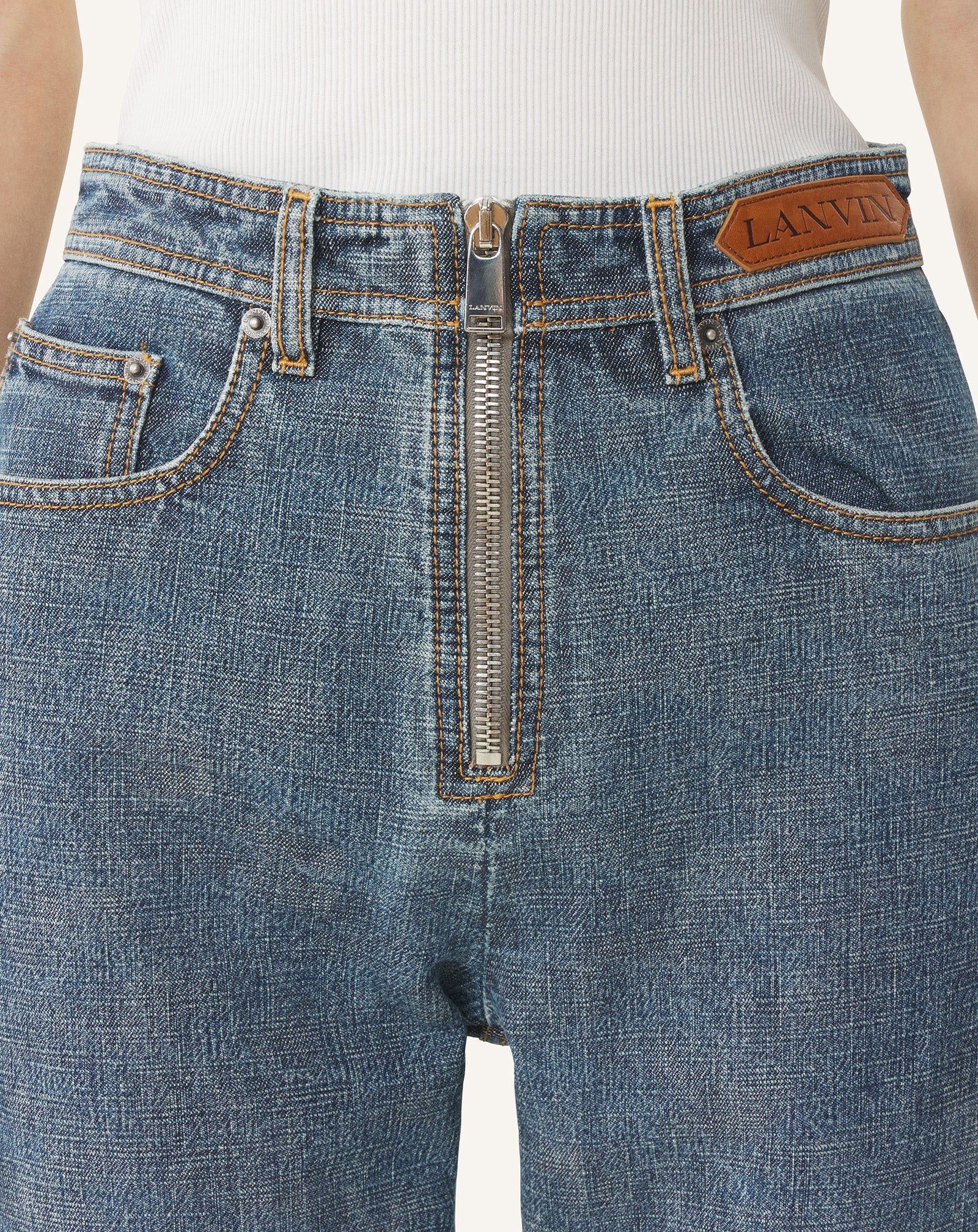 パンツ Jentlouis Resin Coated Zip Line Denim パンツ Jentlouis
