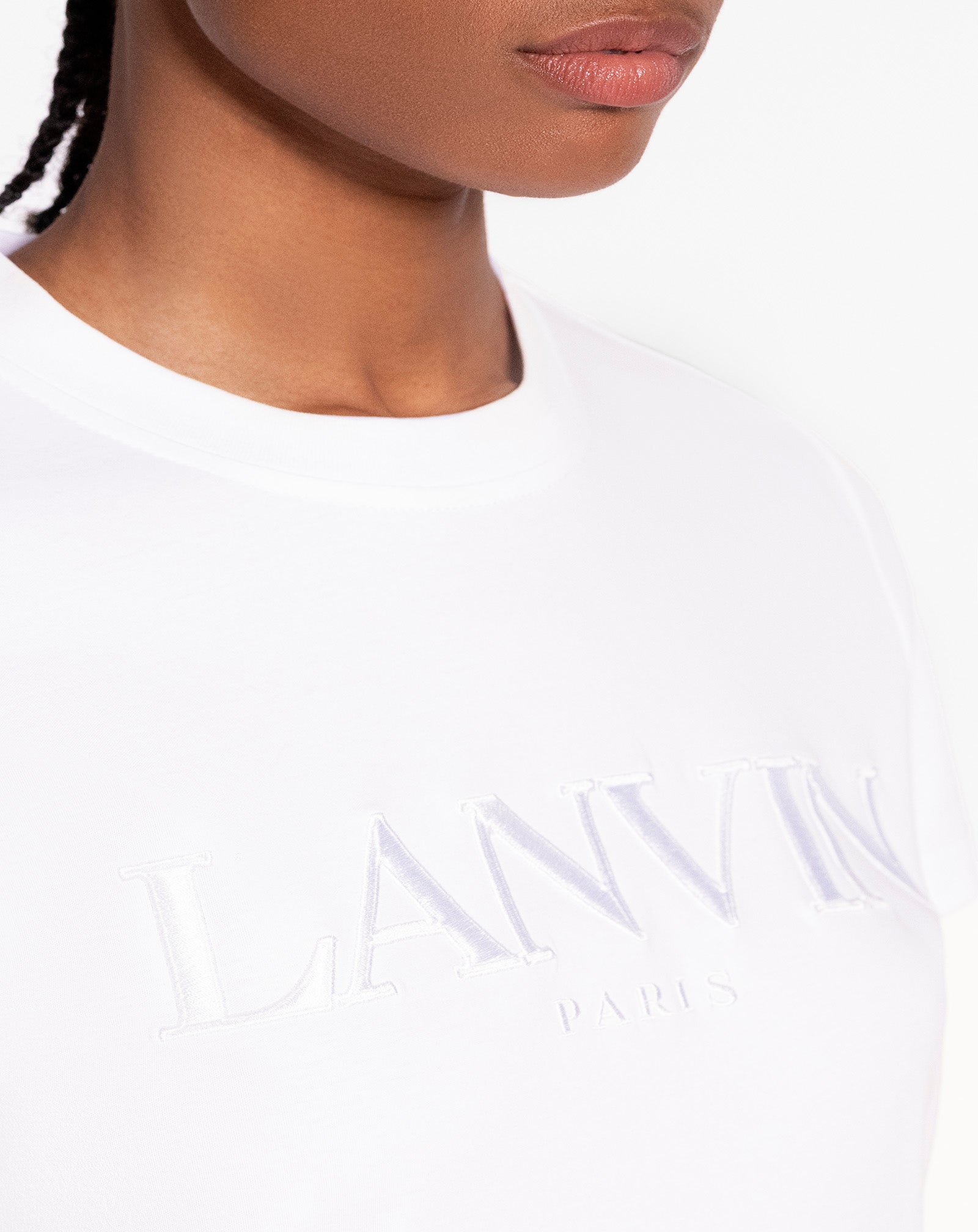 CLASSIC FIT LANVIN EMBROIDERED T-SHIRT OPTICAL WHITE | Lanvin