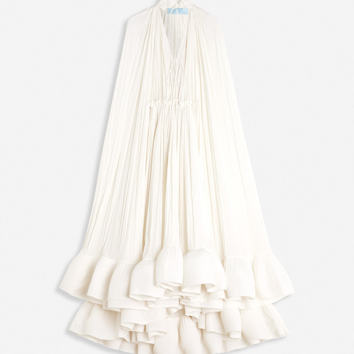 chateau white ruffle maxi dress Lanvin - Long Charmeuse For Women - Off cute women's boutique air cotton fabric Princess Wedding Dresses | Color:Sahara Dusk