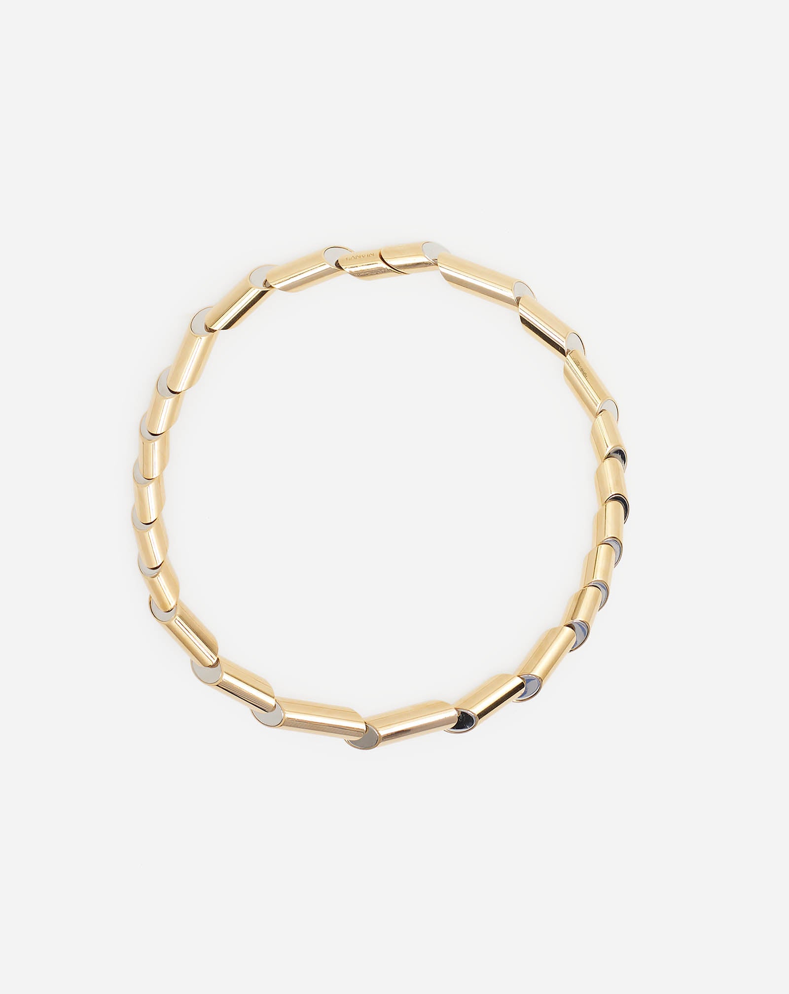 Lanvin, Ribbon necklace in metal and ebony. - Unique Designer Pieces