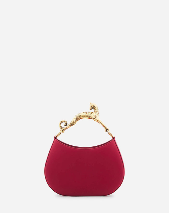 LEATHER HOBO CAT BAG BURGUNDY | Lanvin – LANVIN