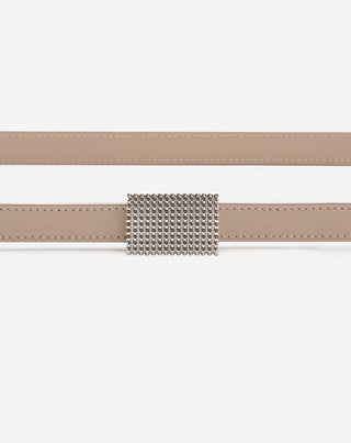 DOUBLE CONCERTO LEATHER BELT, TAUPE
