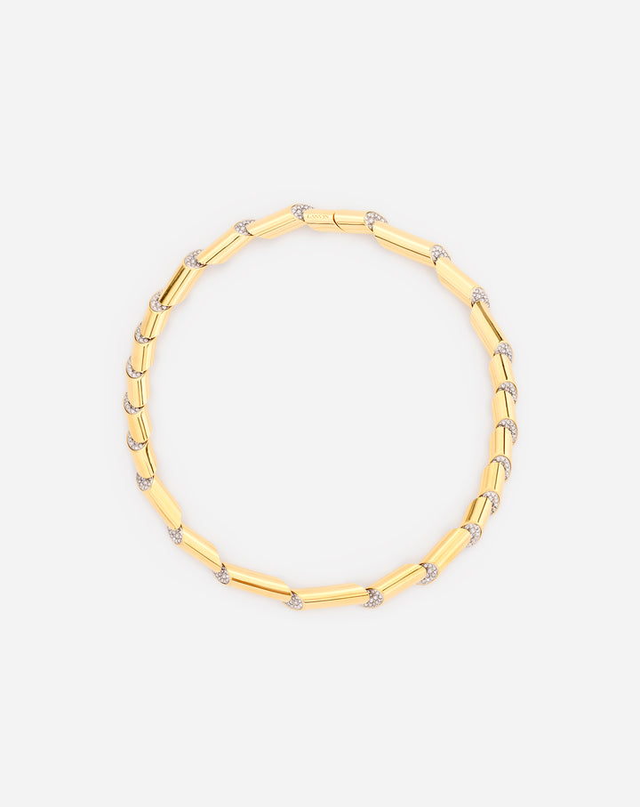 SEQUENCE BY LANVIN RHINESTONE CHOKER NECKLACE, GOLD/CRYSTAL