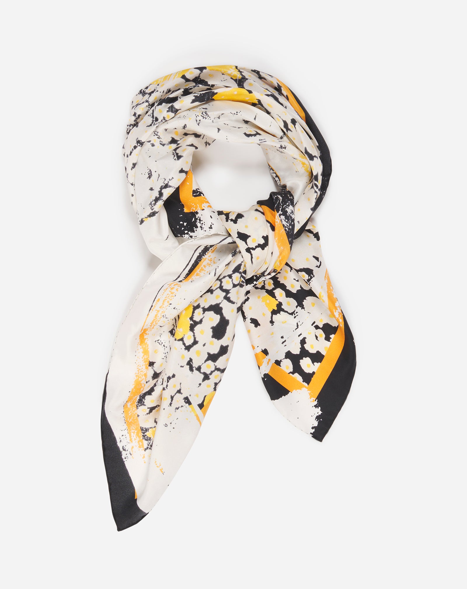 SILK SCARF WITH FLORAL PRINT