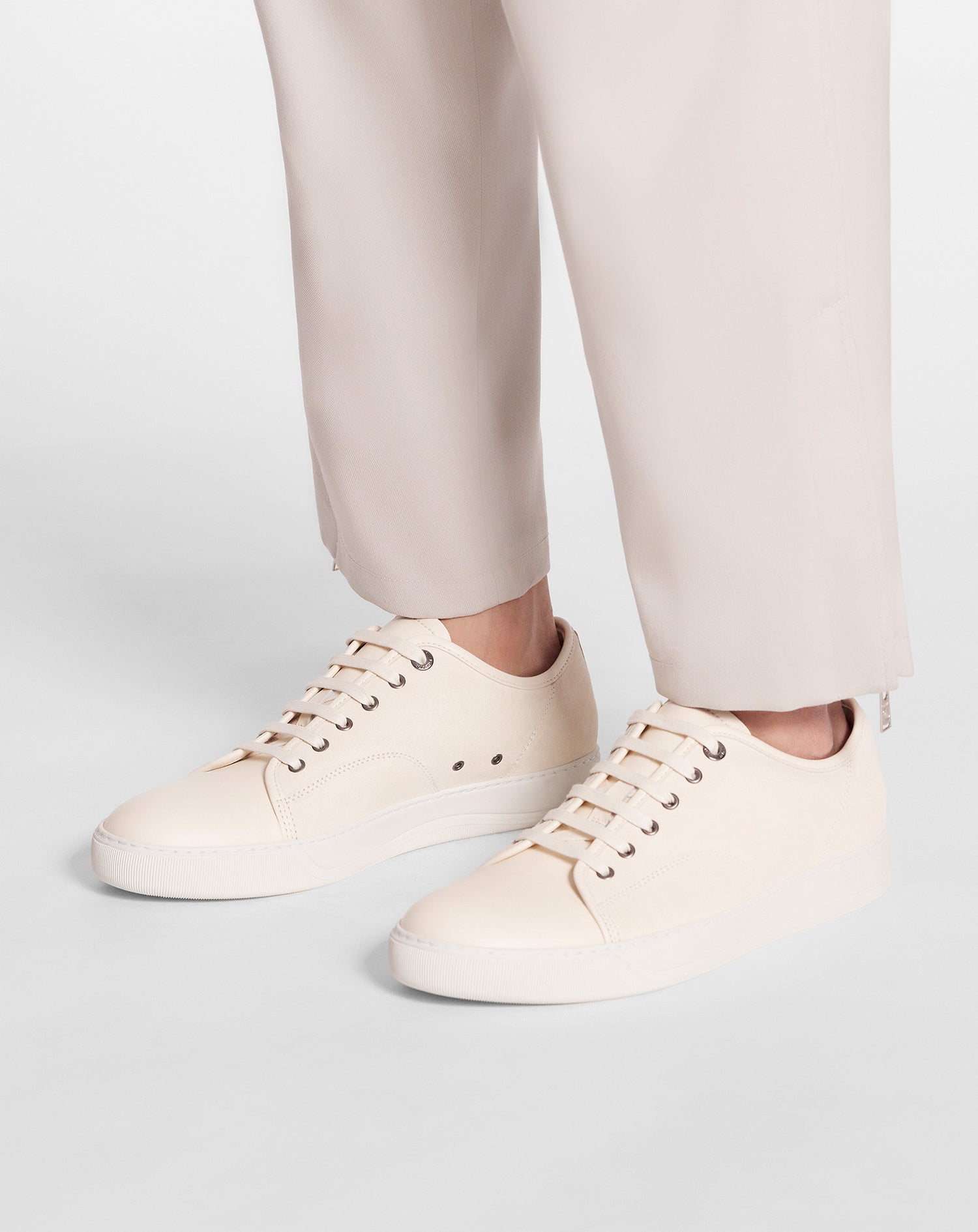 DBB1 LEATHER AND SUEDE SNEAKERS CREAM | Lanvin – LANVIN