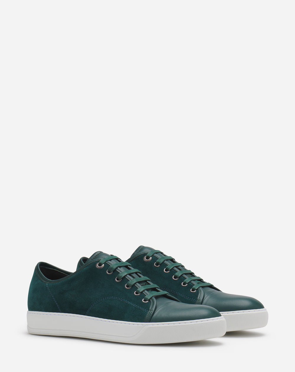DBB1 LEATHER AND SUEDE SNEAKERS DARK GREEN | Lanvin – LANVIN