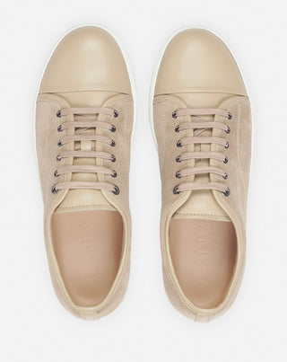 DBB1 LEATHER AND SUEDE SNEAKERS, TAUPE