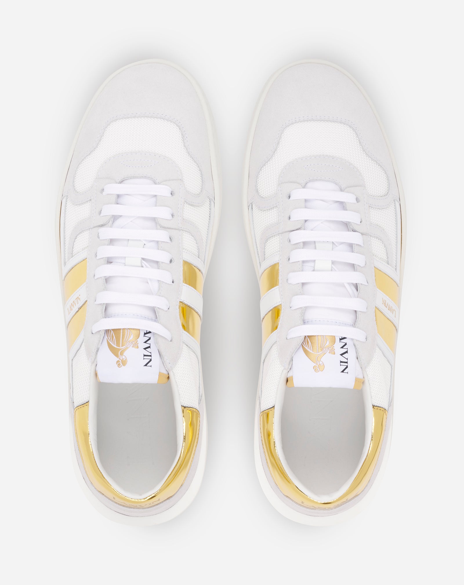 MESH CLAY SNEAKERS, WHITE/GOLD