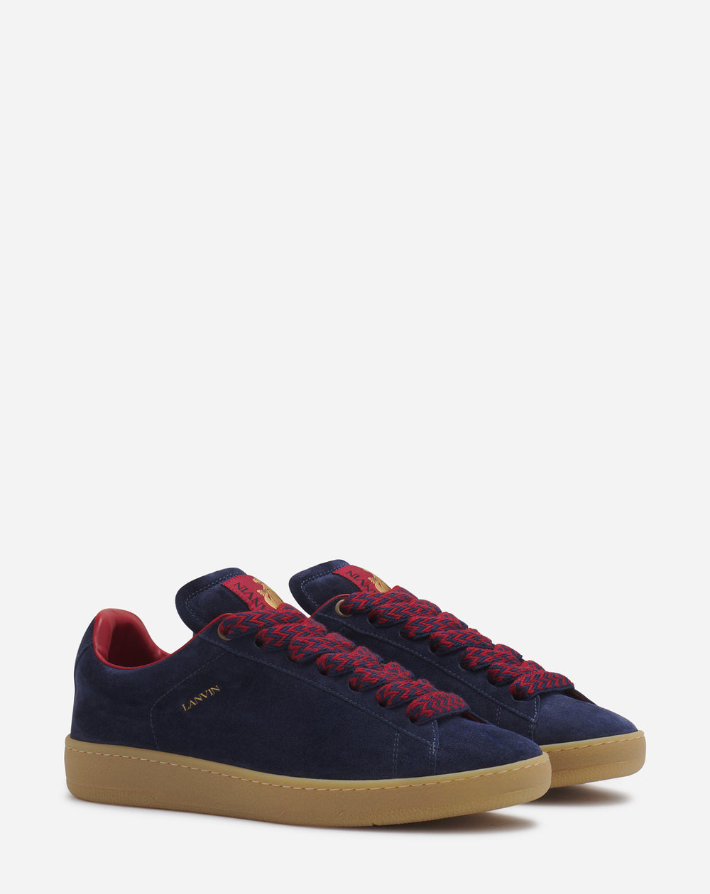 SUEDE LITE CURB SNEAKERS NAVY BLUE/RED | Lanvin – LANVIN