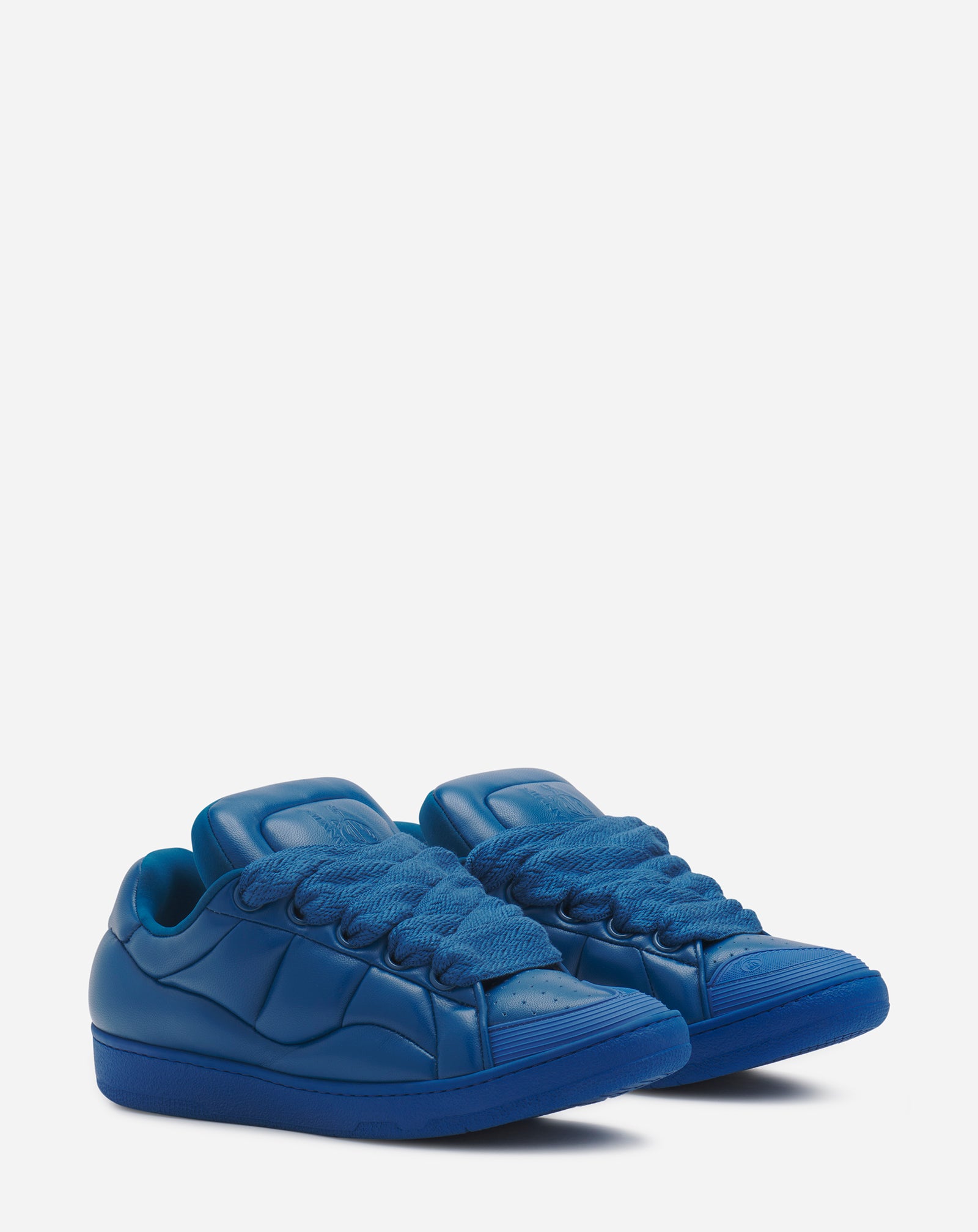 LEATHER CURB XL SNEAKERS, BLUE/BLUE