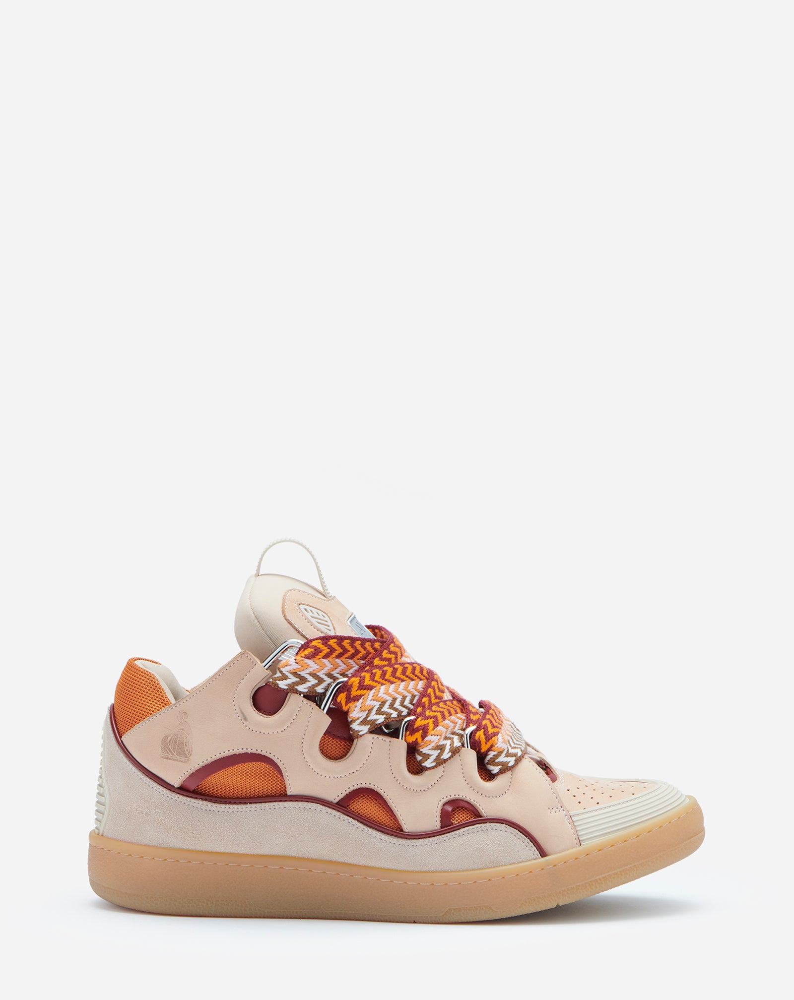 LEATHER CURB SNEAKERS PALE PINK/MANGO | – LANVIN