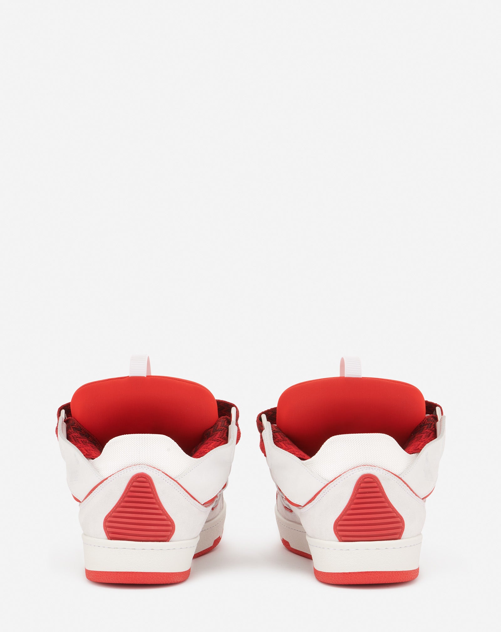 LEATHER CURB SNEAKERS WHITE/RED | Lanvin – LANVIN