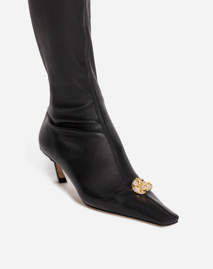 LEATHER SWING BOOTS WITH MELODIE JEWEL