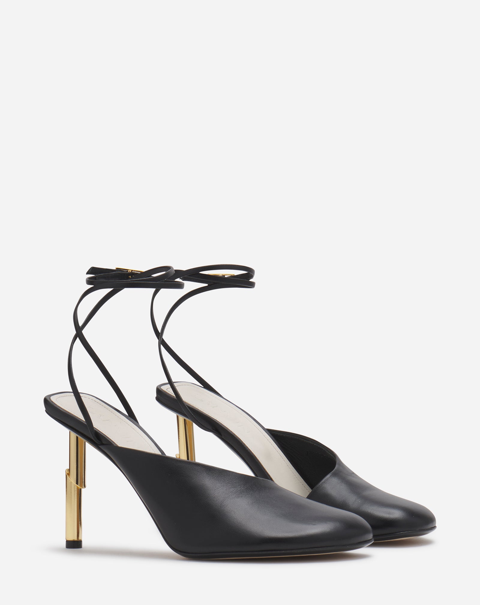 SEQUENCE BY LANVIN CLOSED SANDALS IN LEATHER, BLACK