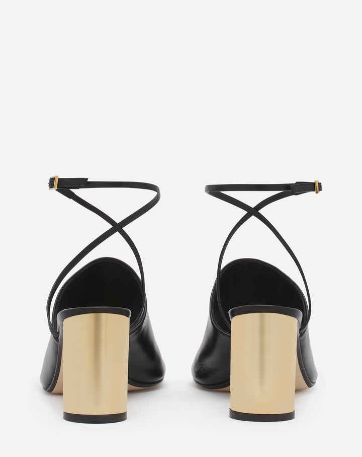 LEATHER SEQUENCE BY LANVIN CHUNKY HEELED SANDALS
