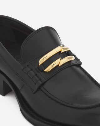 LEATHER MEDLEY LOAFERS, BLACK
