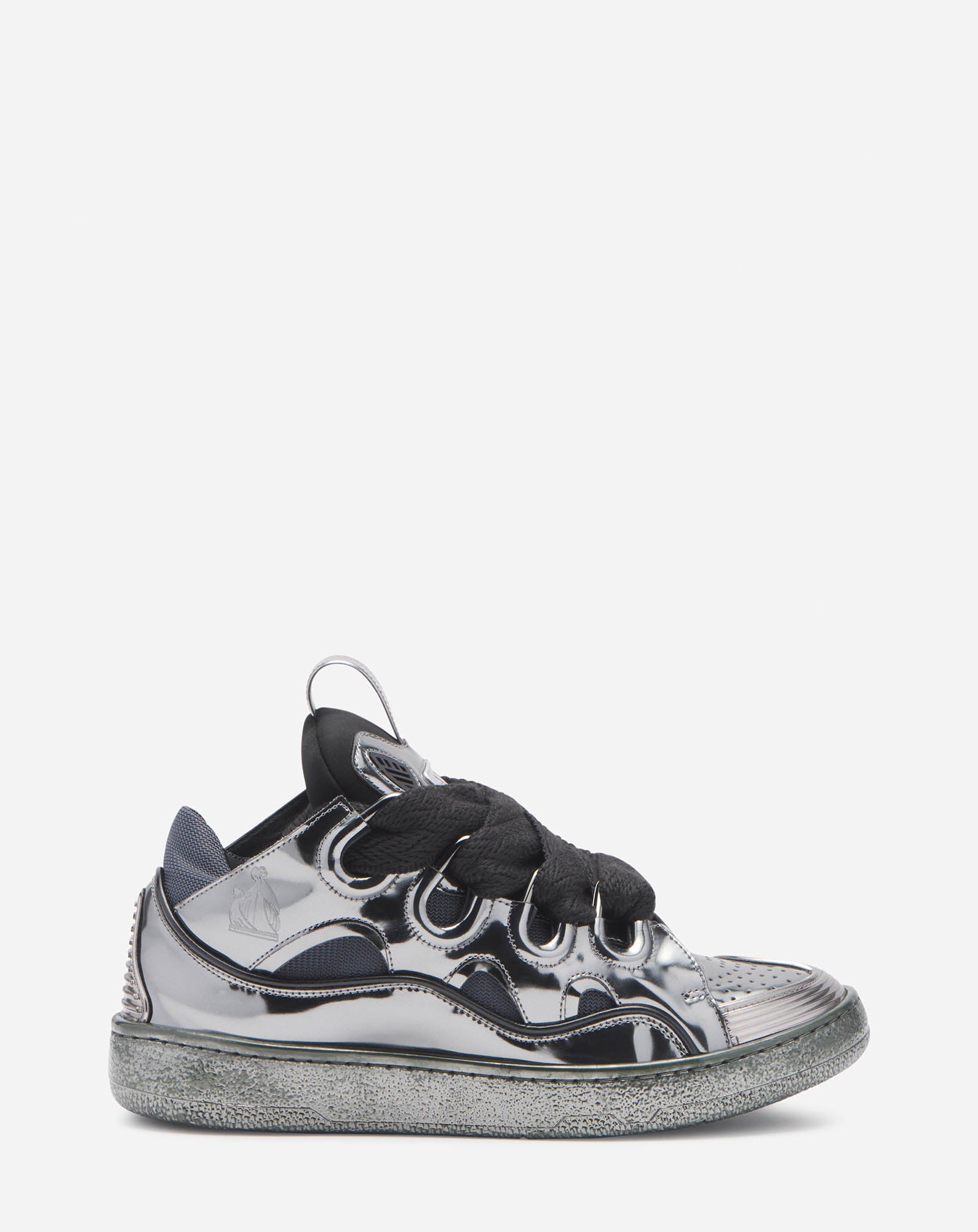 Lanvin Metallic Leather Curb Sneakers