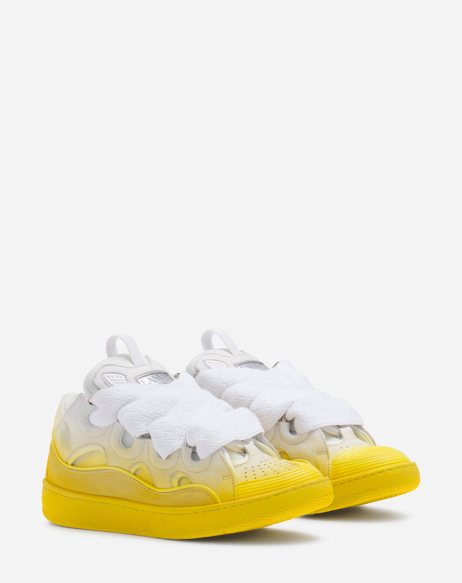 Lanvin Metallic Leather Curb Sneakers