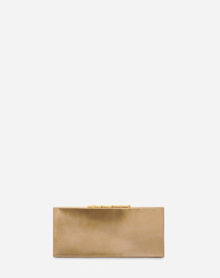 SEQUENCE BY LANVIN METALLIC LEATHER CLUTCH BAG, GOLD