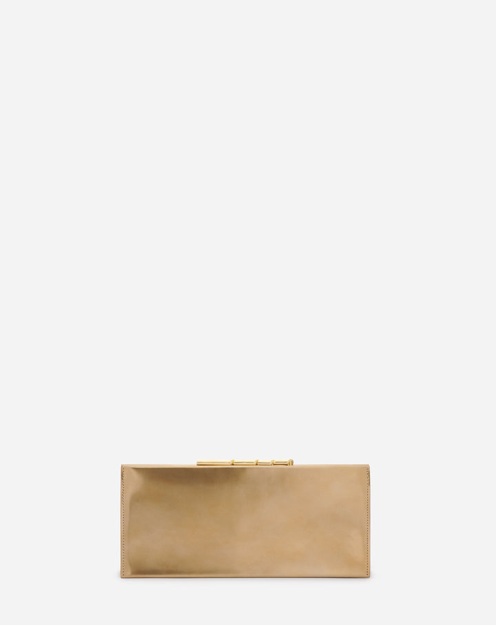 SEQUENCE BY LANVIN METALLIC LEATHER CLUTCH BAG, GOLD