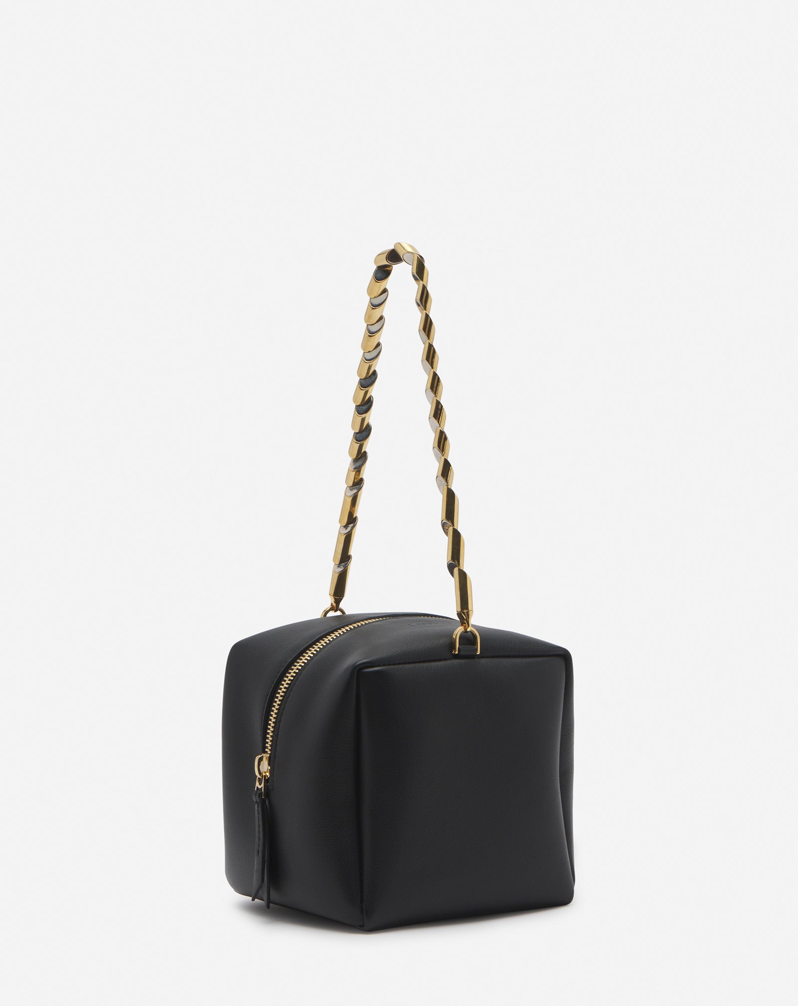 black bag with gold chain