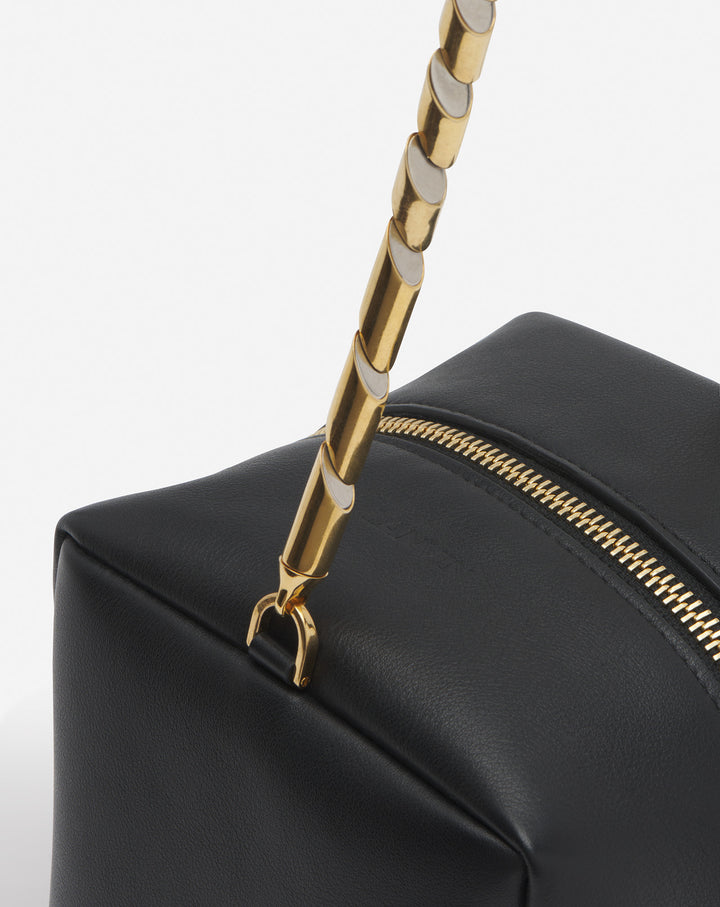  TEMPO BY LANVIN LEATHER BAG WITH SEQUENCE BY LANVIN CHAIN, BLACK