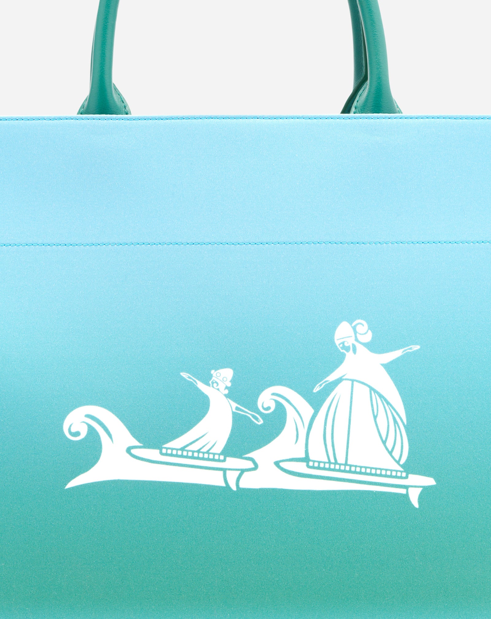 Cotton weave Mother and Child Summer Wave tote bag, 