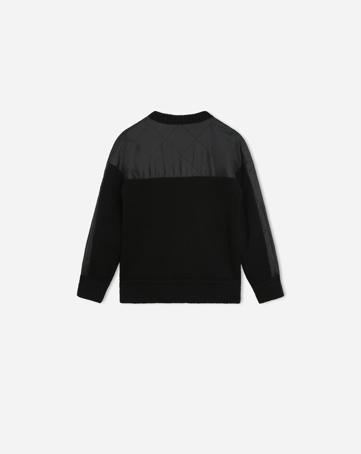 BI-MATERIAL JUMPER WITH POCKET