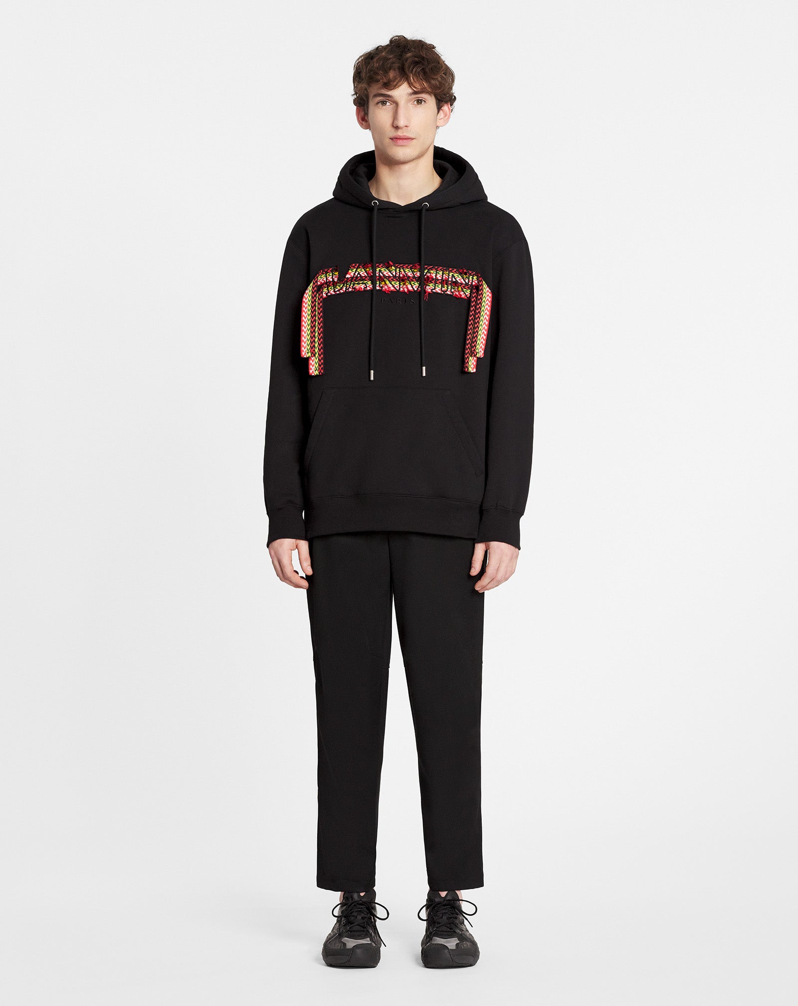 OVERSIZED EMBROIDERED LANVIN CURB LACE HOODIE