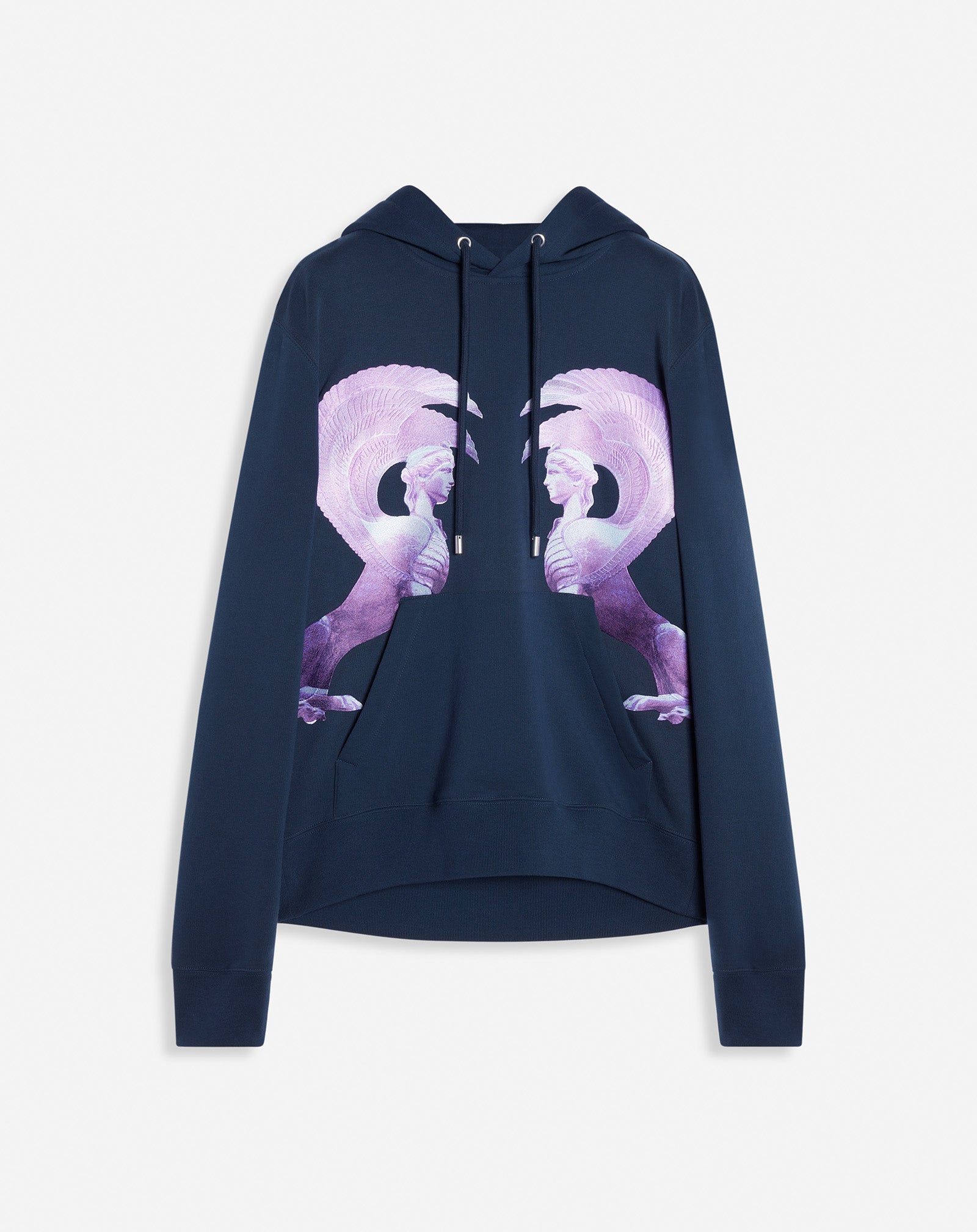 HOODED SWEATER WITH SCI-FI PRINT, INK BLUE