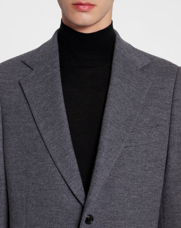 SINGLE-BREASTED PATCH POCKETS JACKET