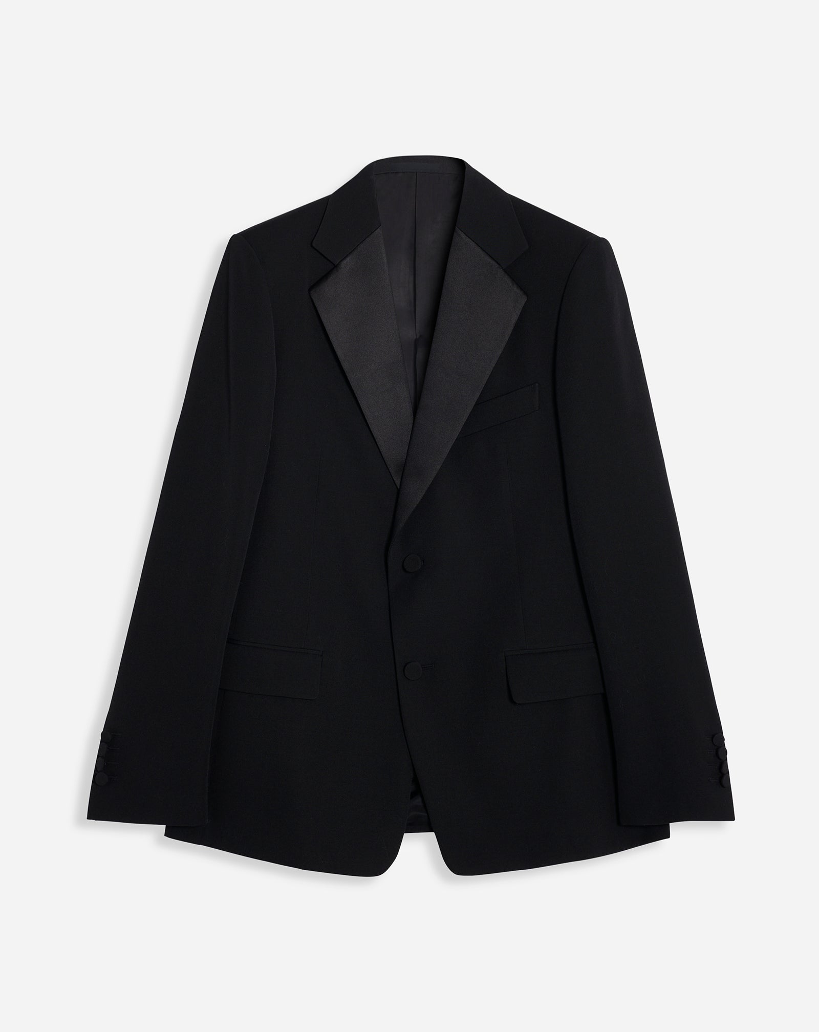 SINGLE-BREASTED FLAP POCKETS JACKET WITH SATIN LAPELS RM-JA0205-5576-P231048