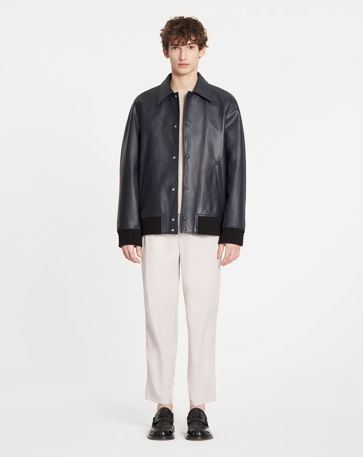 Lanvin Button-up Monogram Denim Jacket in Black for Men