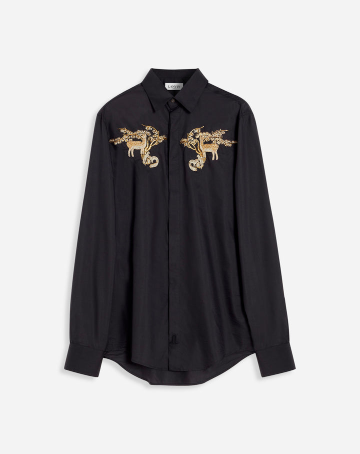 SHIRT WITH EMBROIDERY, BLACK
