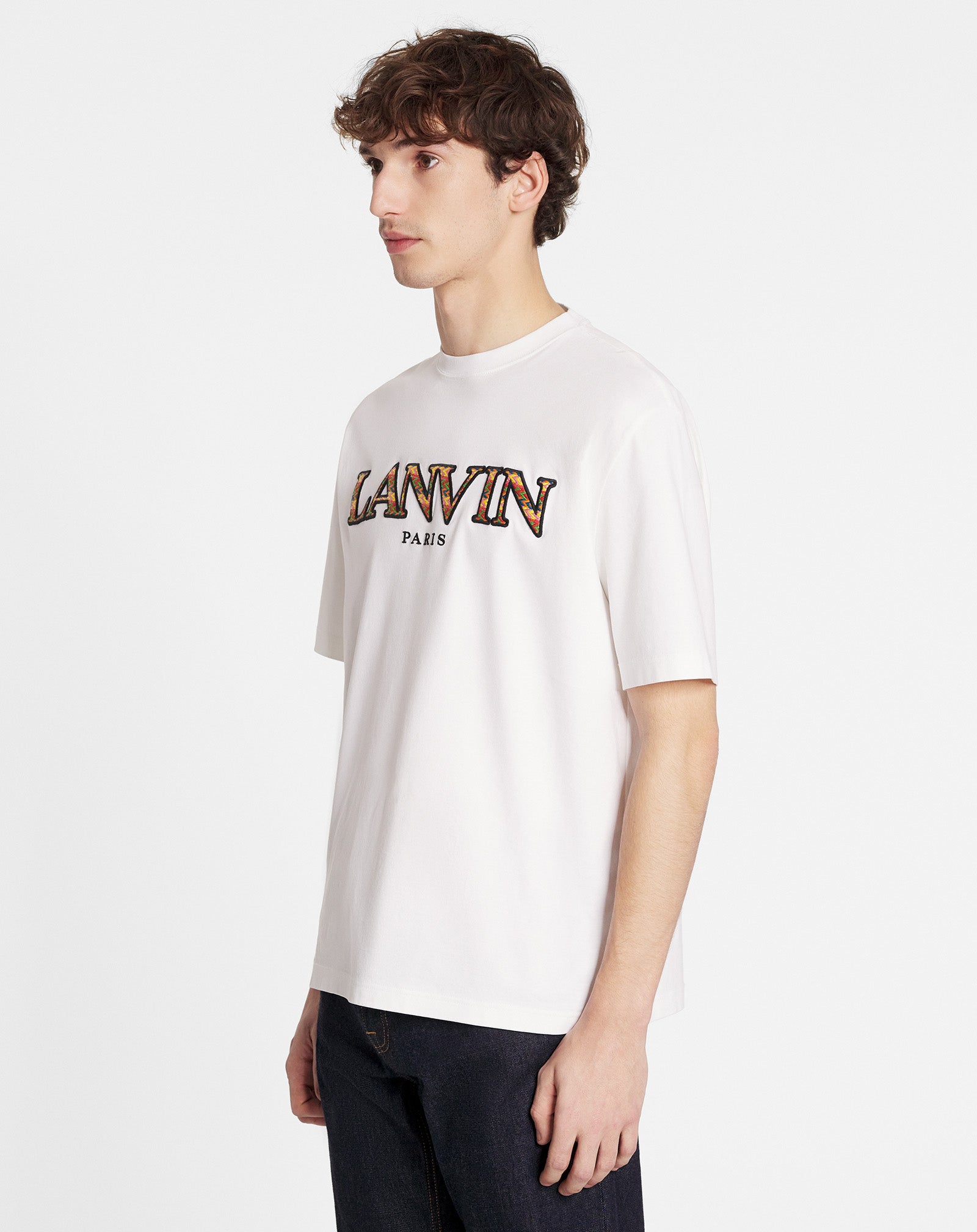 CLASSIC CURB EMBROIDERED T-SHIRT OPTICAL WHITE | Lanvin – LANVIN