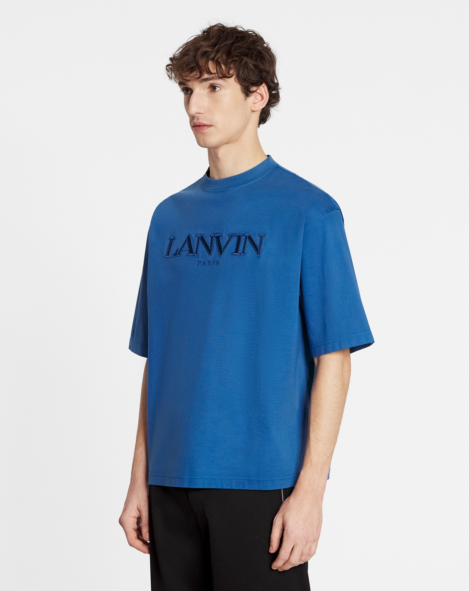 Oversized lanvin paris embroidered t-shirt