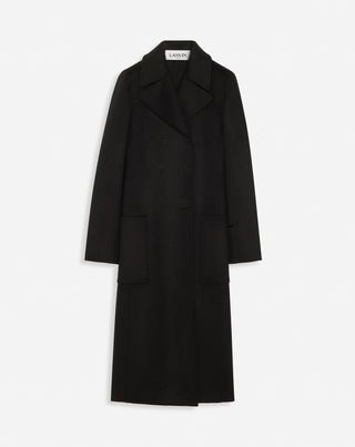 LONG COAT IN DOUBLE-FACED CASHMERE, BLACK