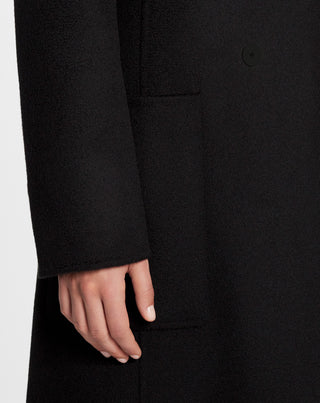 LONG COAT IN DOUBLE-FACED CASHMERE, BLACK