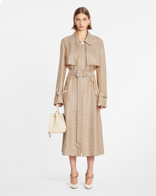 PRINTED FLOWING TRENCH COAT
