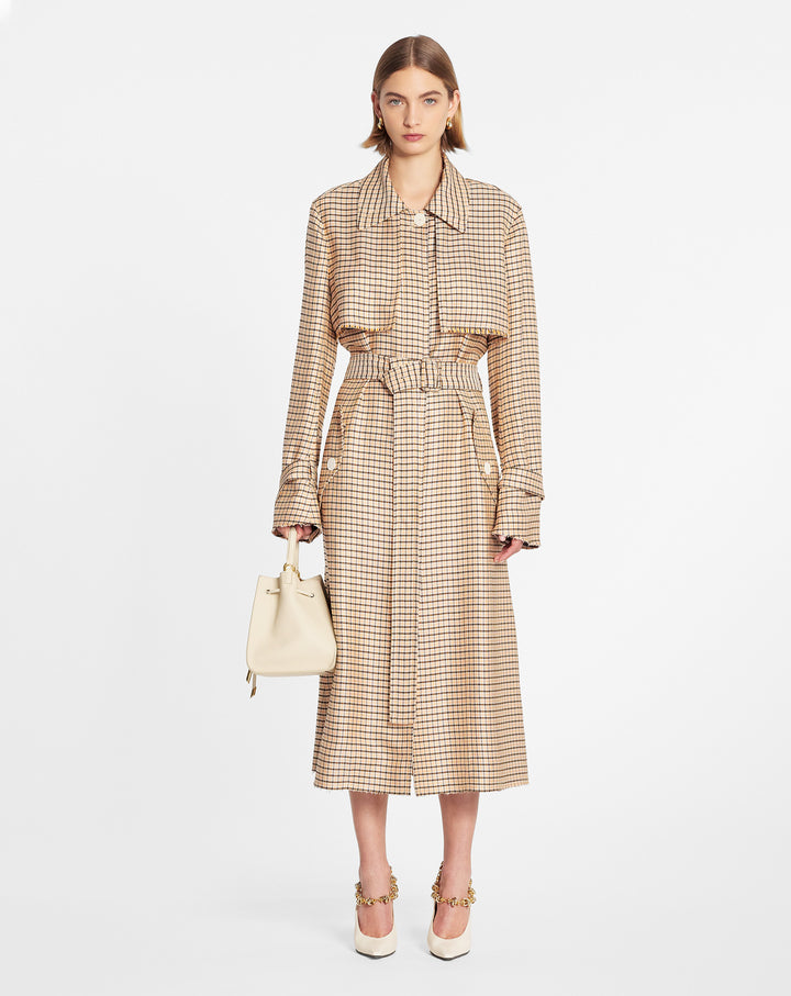 PRINTED FLOWING TRENCH COAT
