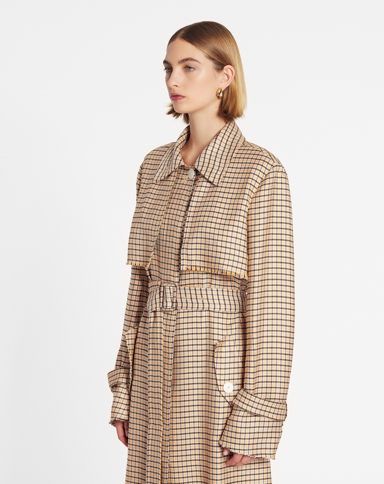PRINTED FLOWING TRENCH COAT