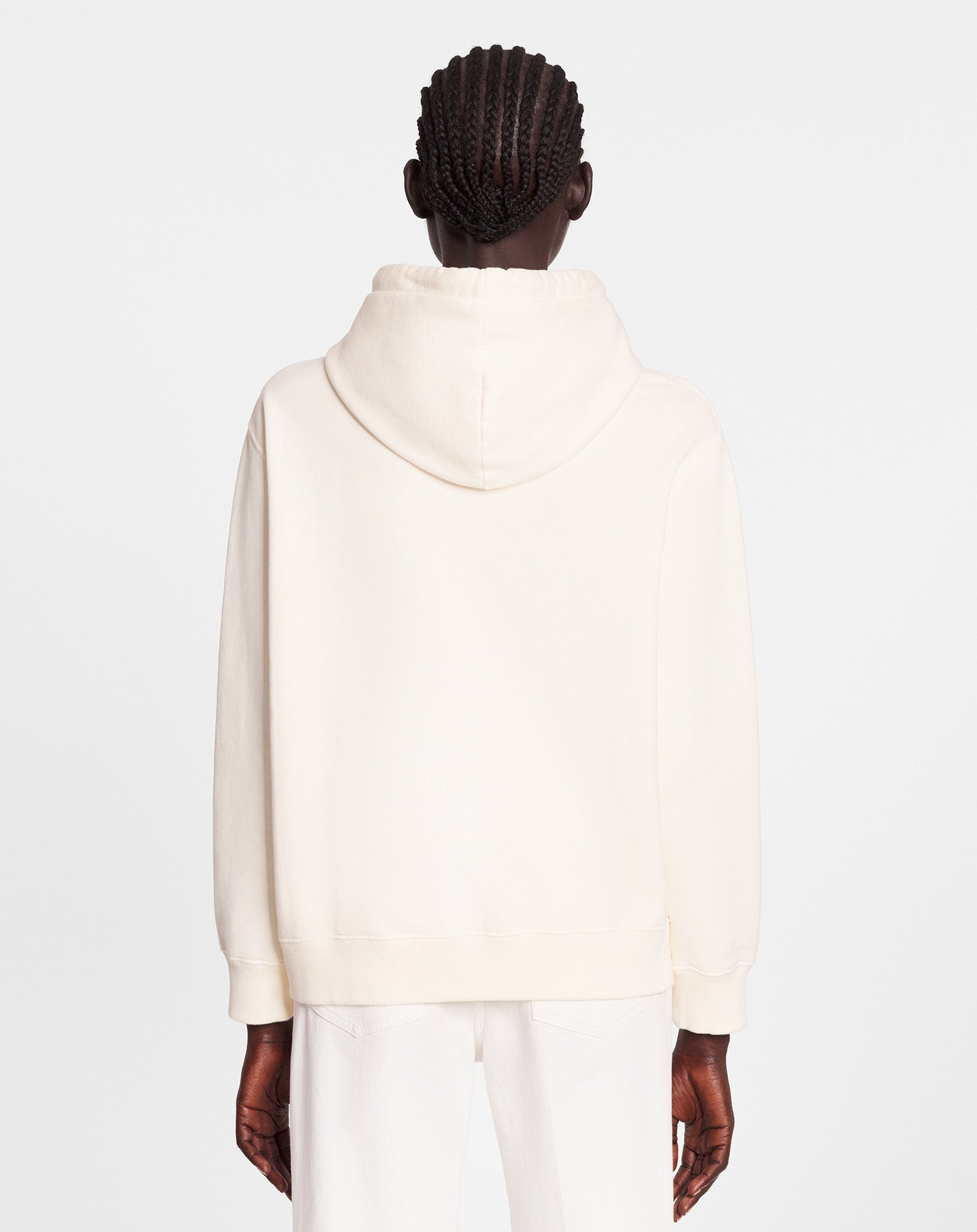 CLASSIC EMBROIDERED LANVIN PARIS HOODIE, CREAM