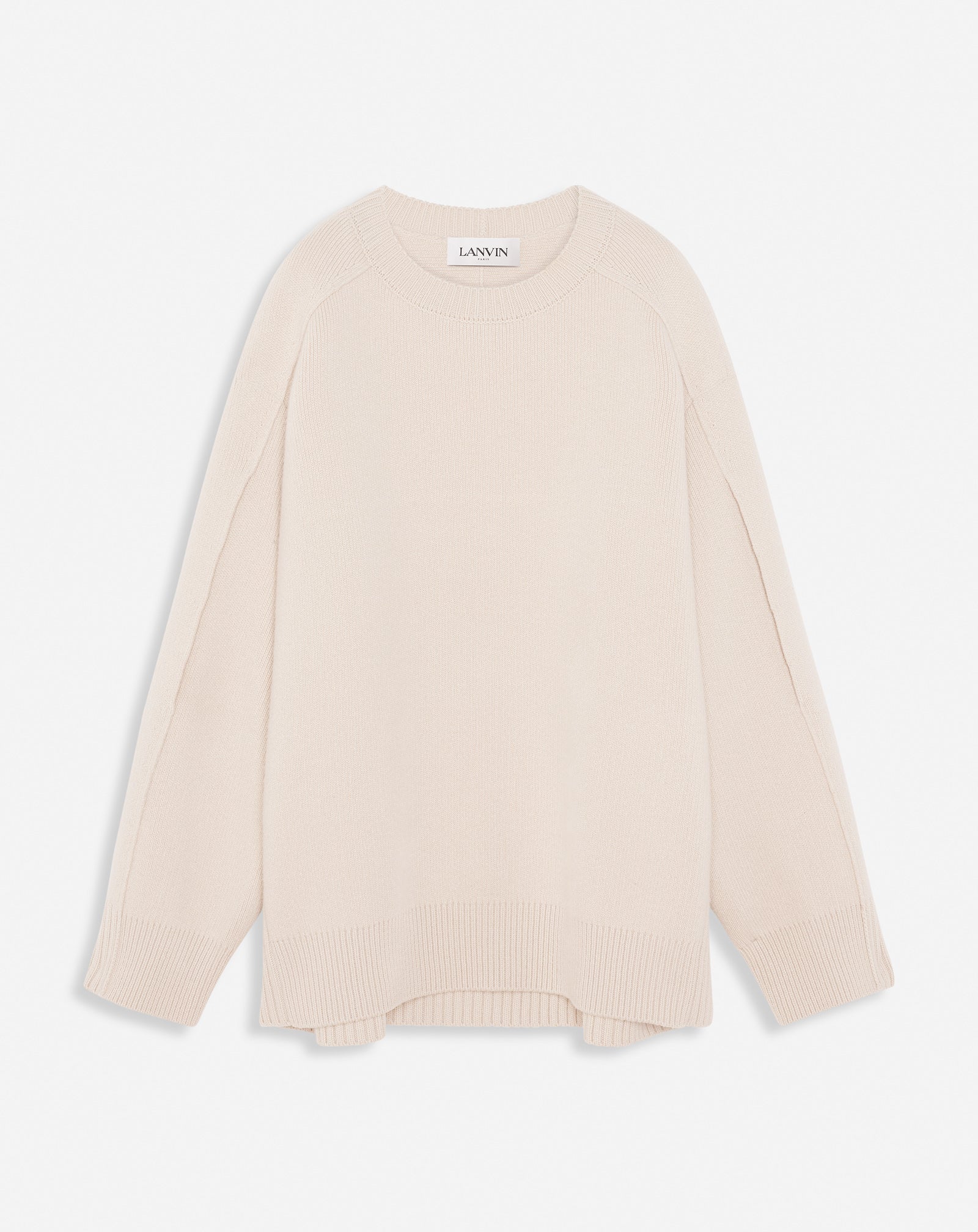 WOOL AND CASHMERE ROUND-NECK CAPE SWEATER, PAPER